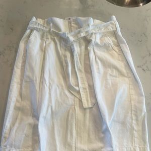 NWT Ann Taylor White Denim Paper Bag Skirt